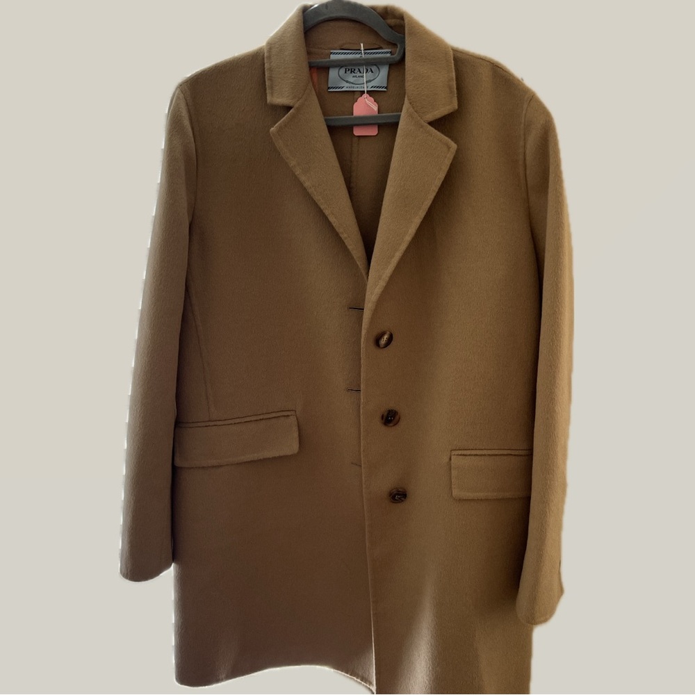 Single Breasted Prada Coat - Wool and Angora Blend